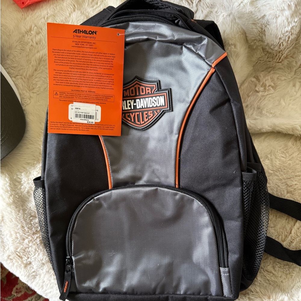 Harley-Davidson Black and Gray Backpack with Modern Design